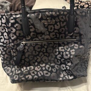 Kate Spade Black and Silver Animal Print Tote